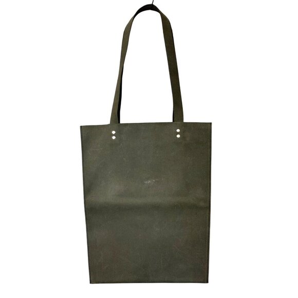 KIKO Leather Shopper Tote Bag Gray / Cocoa Minimalist Modern Purse 12x15 Travel - Picture 9 of 9